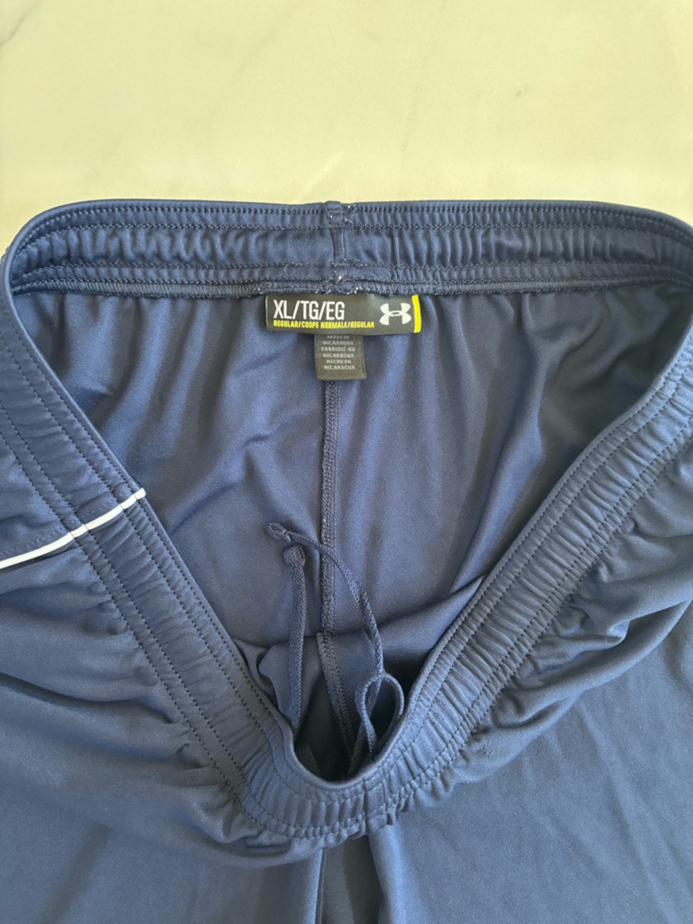 Under Armour Navy Blue Performance Shorts with White Accent and logo - Picture 6 of 8